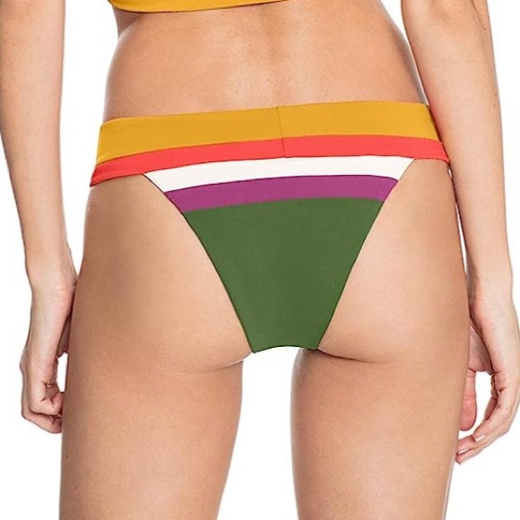 Robin Piccone Women's Suzie Color Block Banded Bikini Bottom - Picture 2 of 14